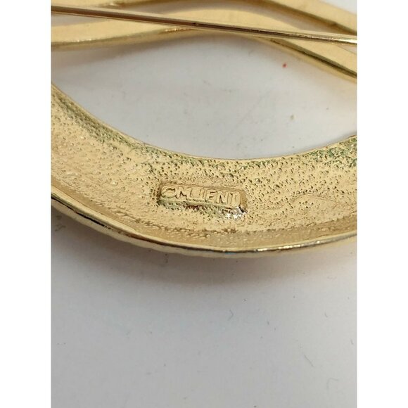 Vintage Mient Gold Tone Abstract‎ Large Brooch Pin - Picture 8 of 9